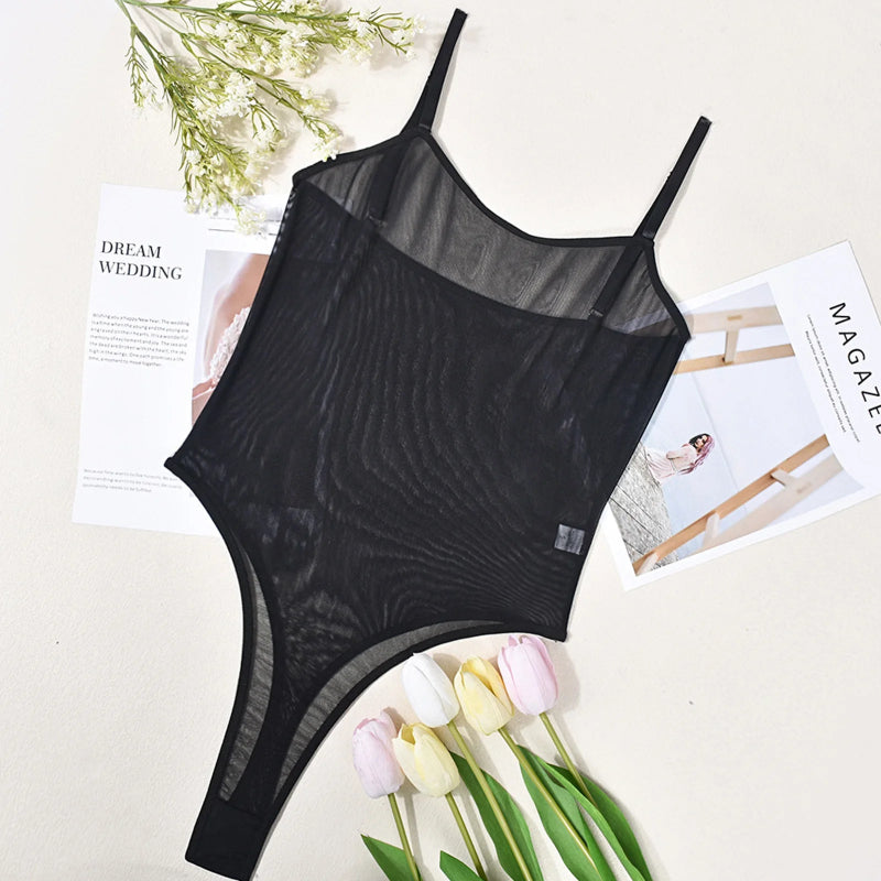 Body string transparent noir