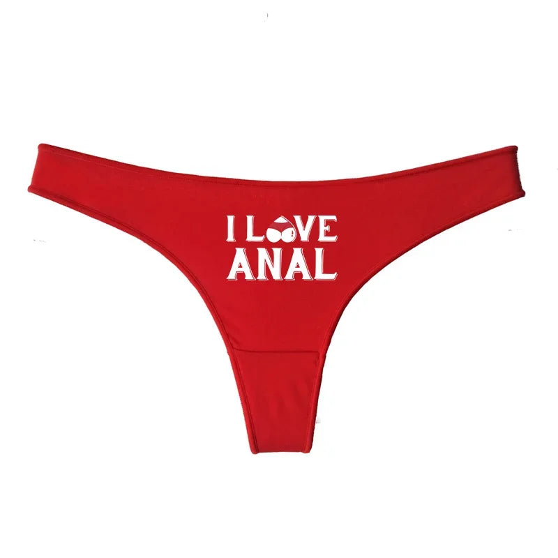 String rouge et noir I ❤ anal