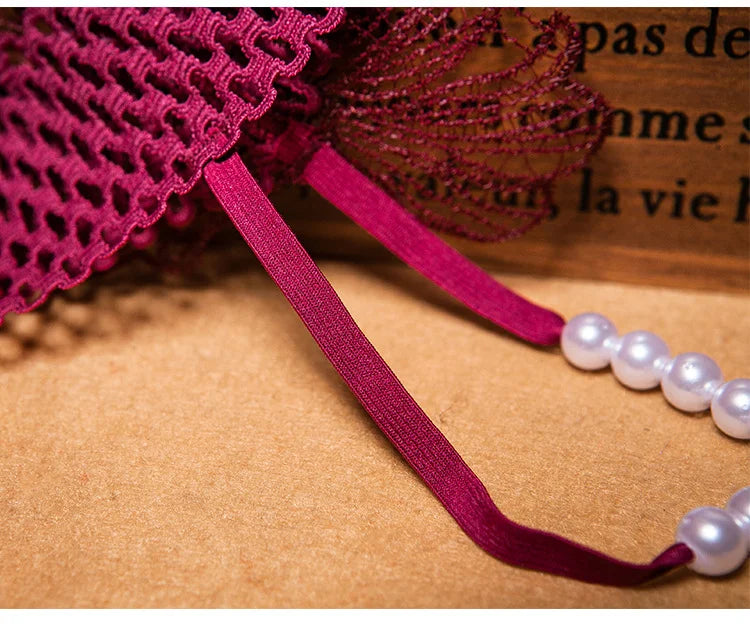 String femme personnalisé avec perle sexy rouge