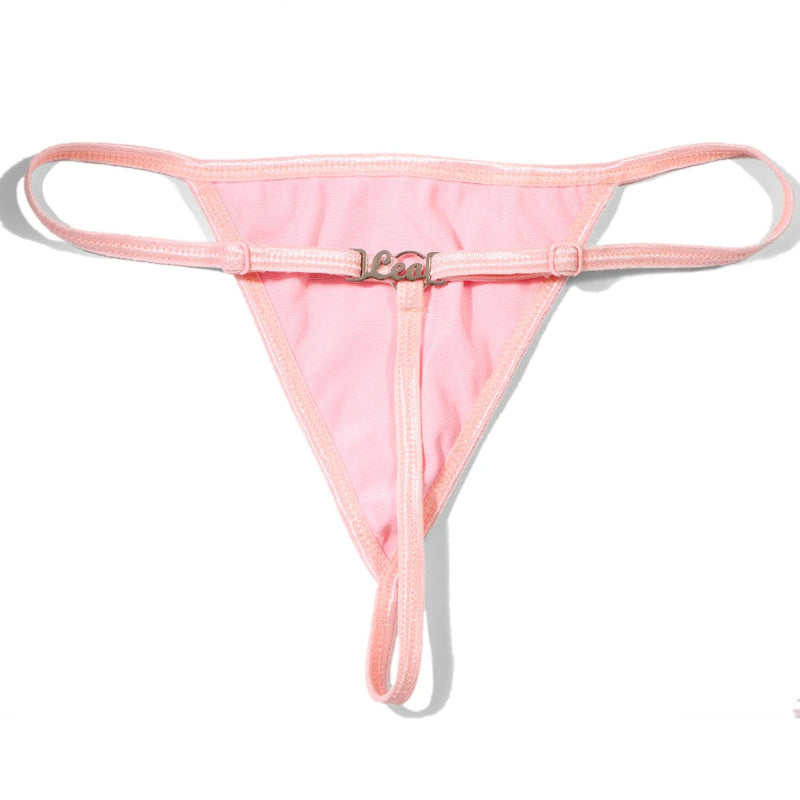 String personnalisé sans dentelle rose