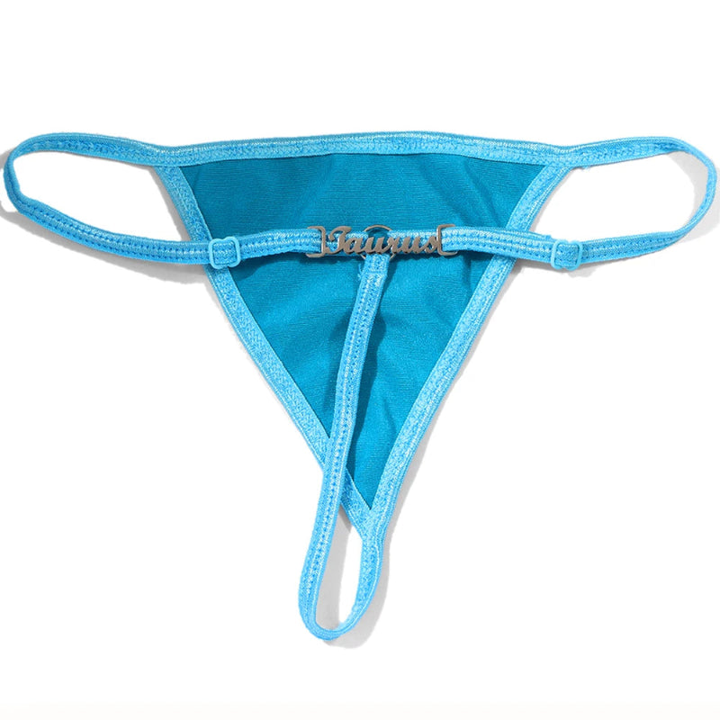 String personnalisé sans dentelle bleu