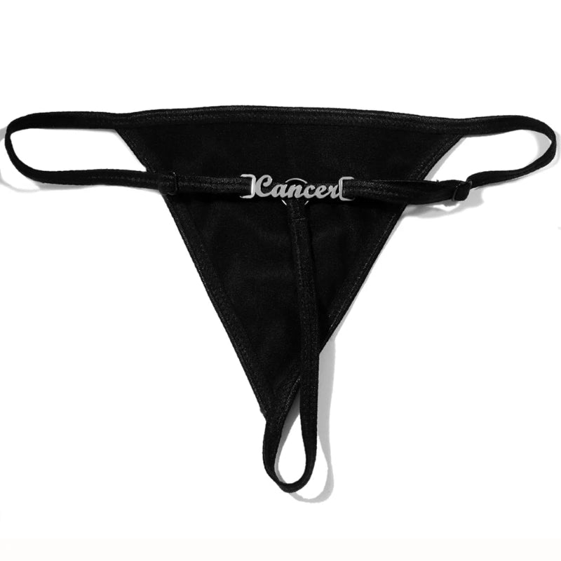 String personnalisé sans dentelle noir