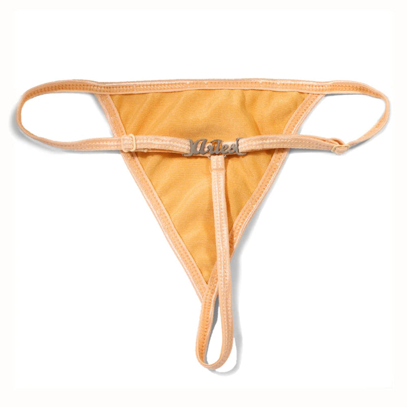 String personnalisé sans dentelle jaune
