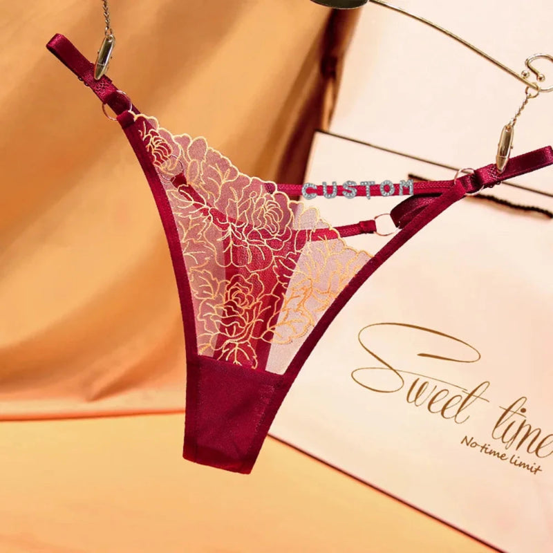 String personnalisé transparent à l’avant rouge vin