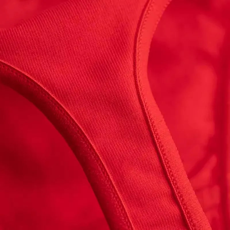 String rouge I love anal matière