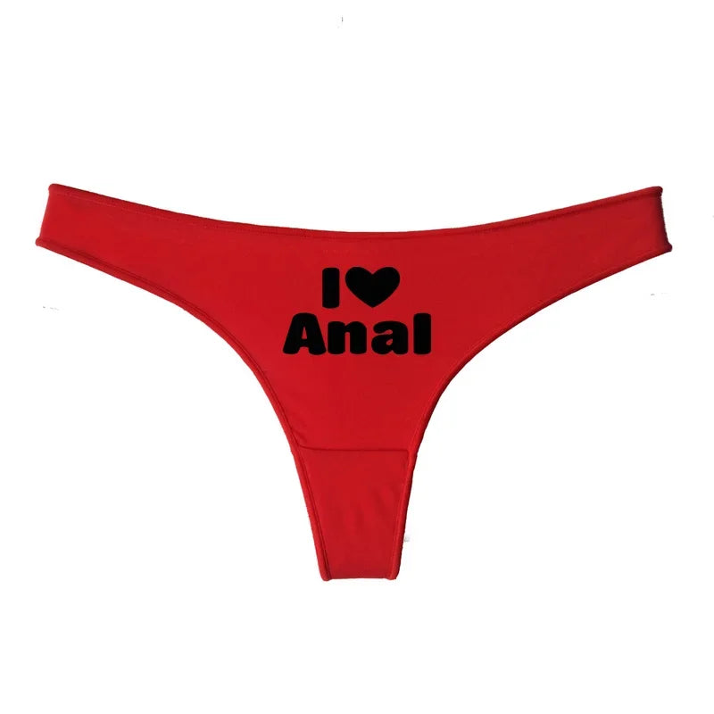 String rouge noir I love anal