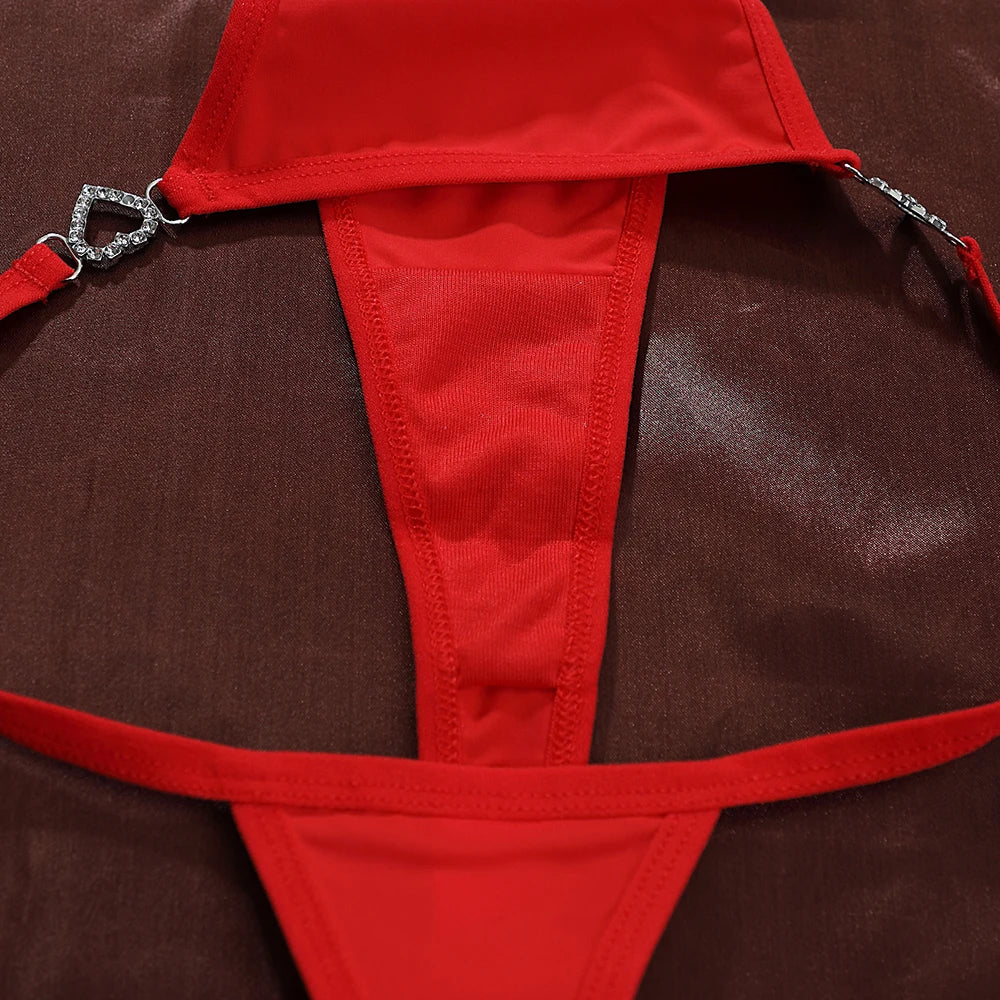 string sexy rouge femme