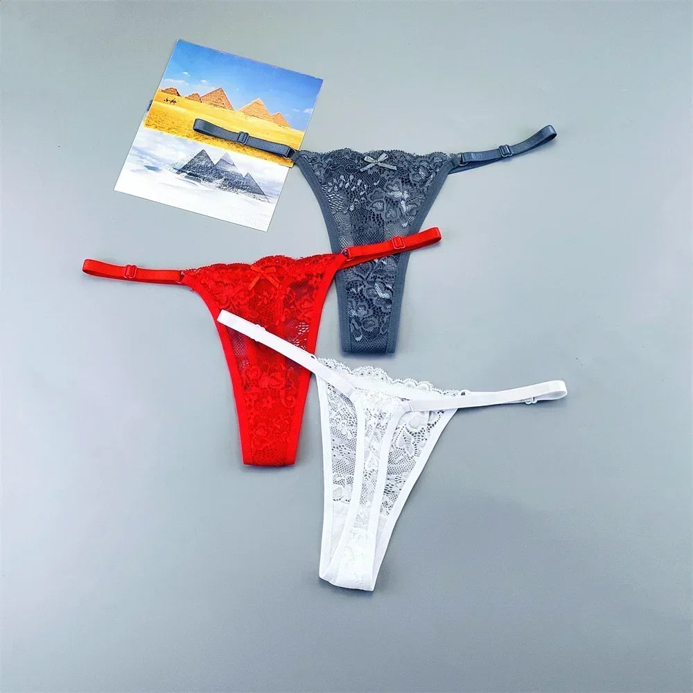 String tanga transparent noir rouge blanc
