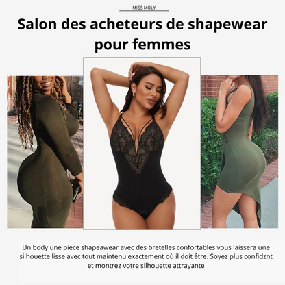 Body string dentelle noir