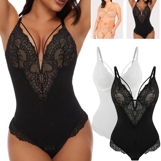 Body string dentelle noir avant après