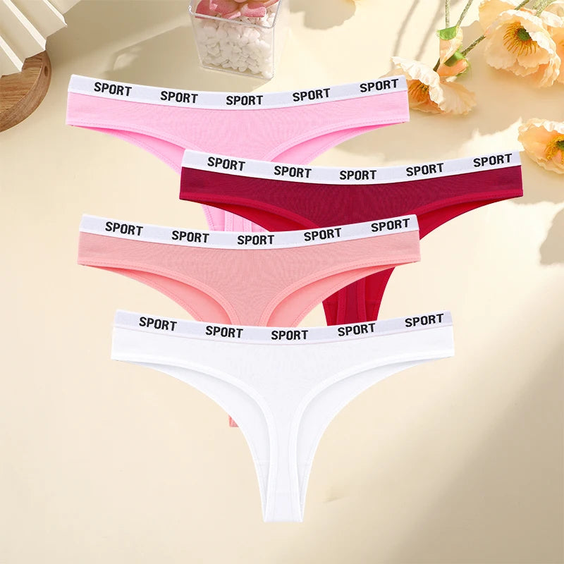 Culotte haute string Rose clair Rouge Rose Blanc
