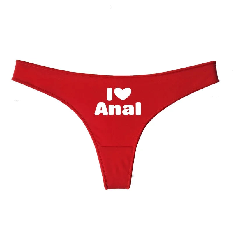 String rouge et noir I ❤ anal