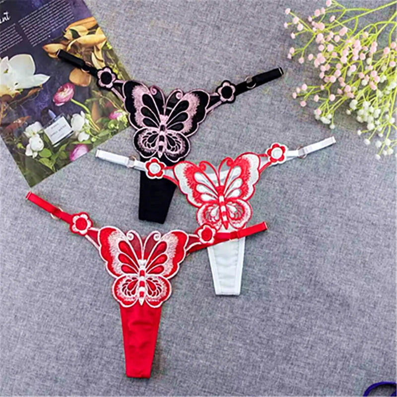 String dentelle noir blanc rouge 