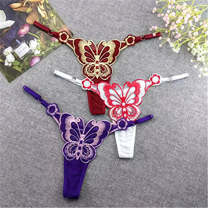 String dentelle rouge blanc violet