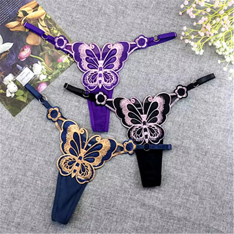 String dentelle violet noir bleu