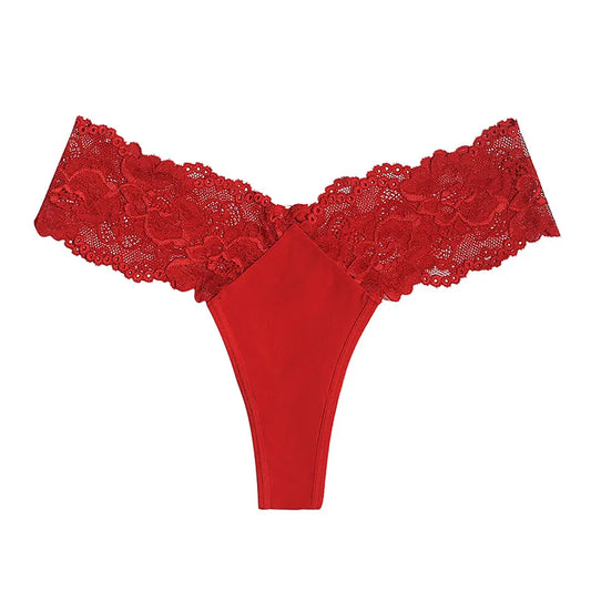 String femme dentelle rouge