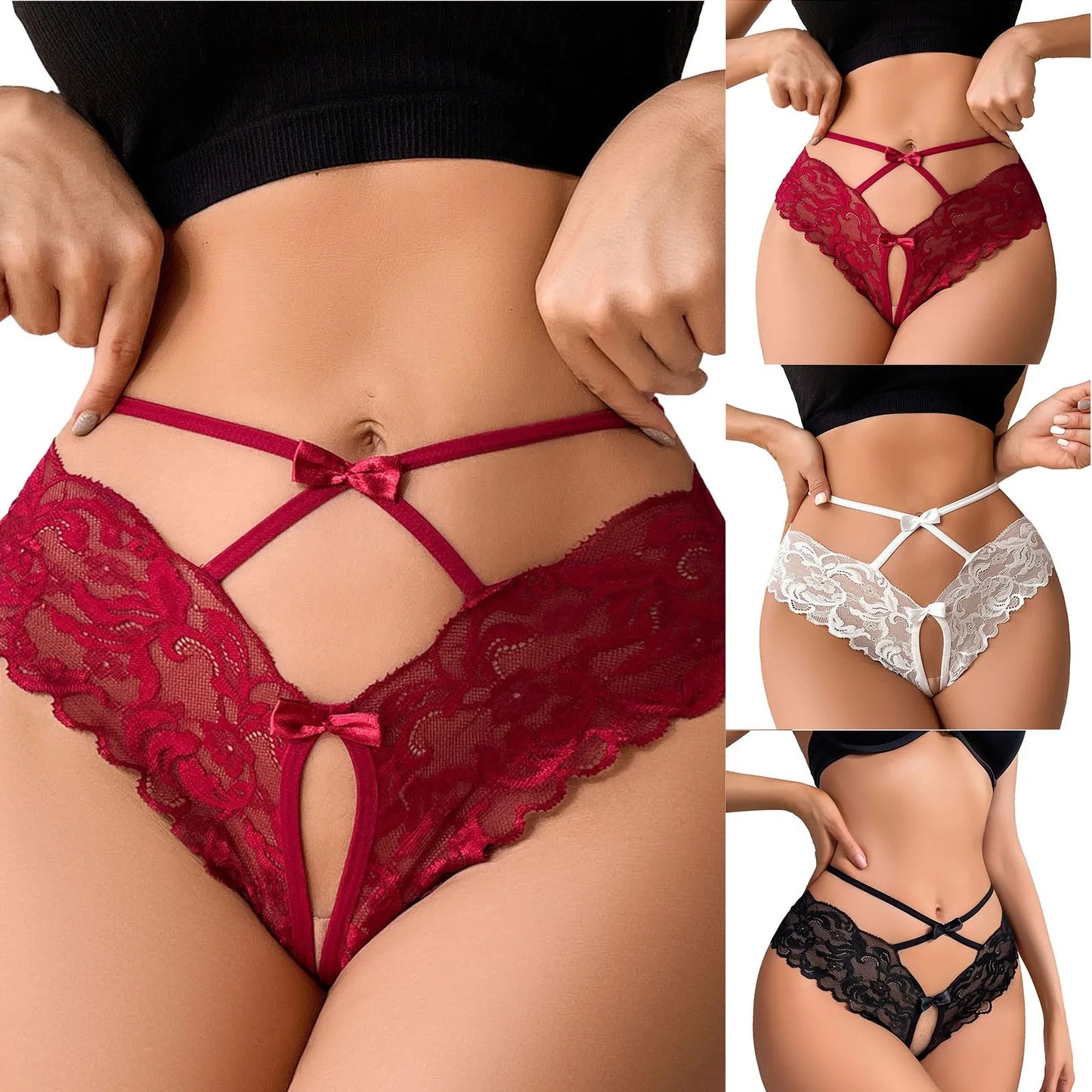 String fendu dentelle pour femme
