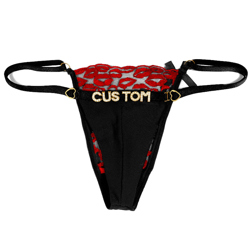 String personnalisé avec bison à l’avant rouge et noir