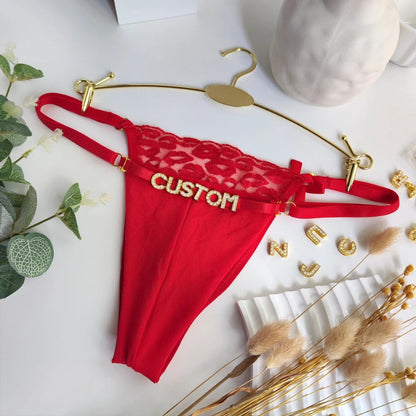 String personnalisé avec bisou à l’avant pour femme