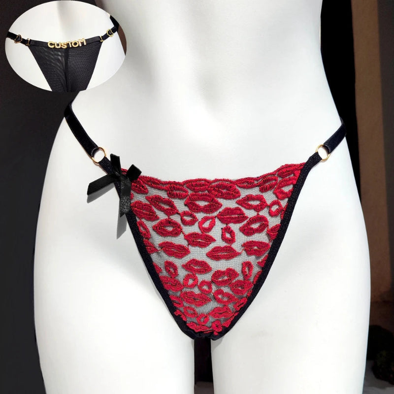 String personnalisé avec bisou à l’avant sexy