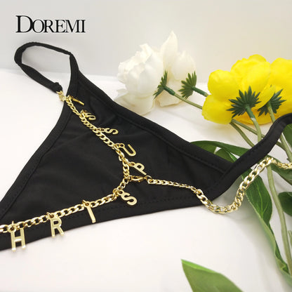 String personnalisé en chaine femme sexy