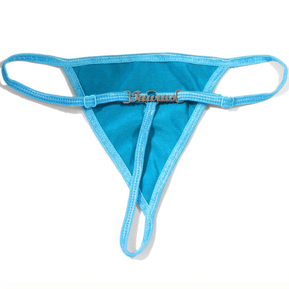 String personnalisé sans dentelle bleu