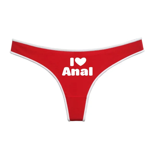 String rouge et noir I love anal