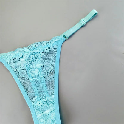 String tanga style transparent bleu