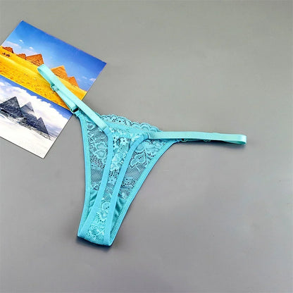 String tanga transparent bleu