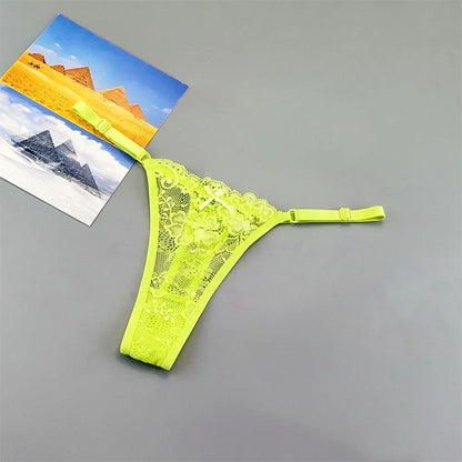 String tanga transparent fluo