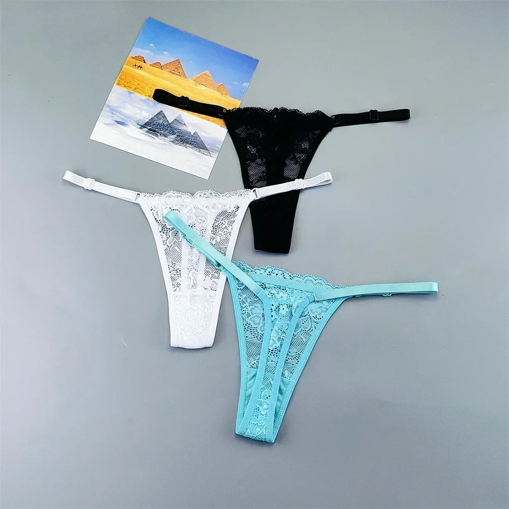 String tanga transparent noir blanc bleu