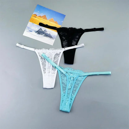 String tanga transparent noir blanc bleu