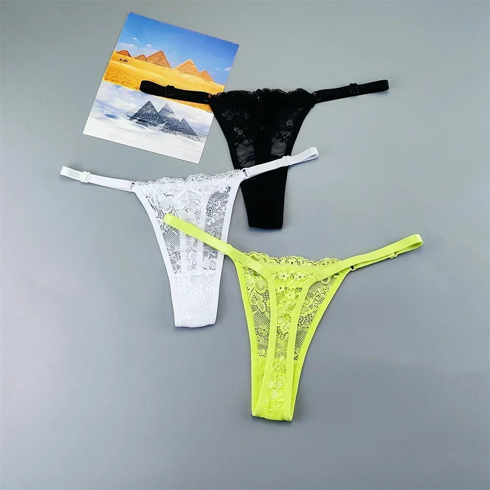 String tanga transparent noir blanc jaune