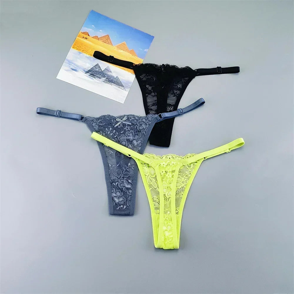 String tanga transparent noir gris jaune