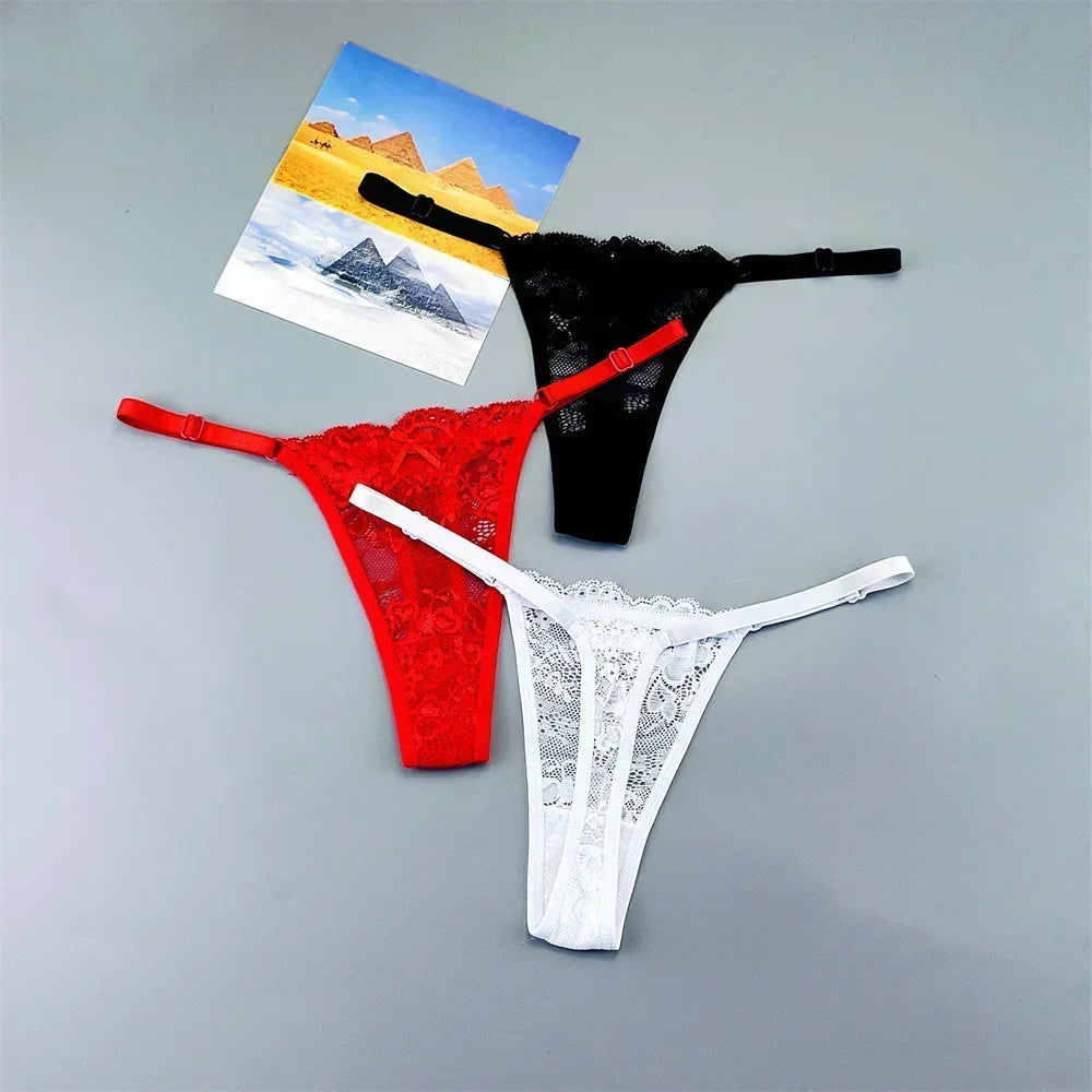 String tanga transparent noir rouge blanc