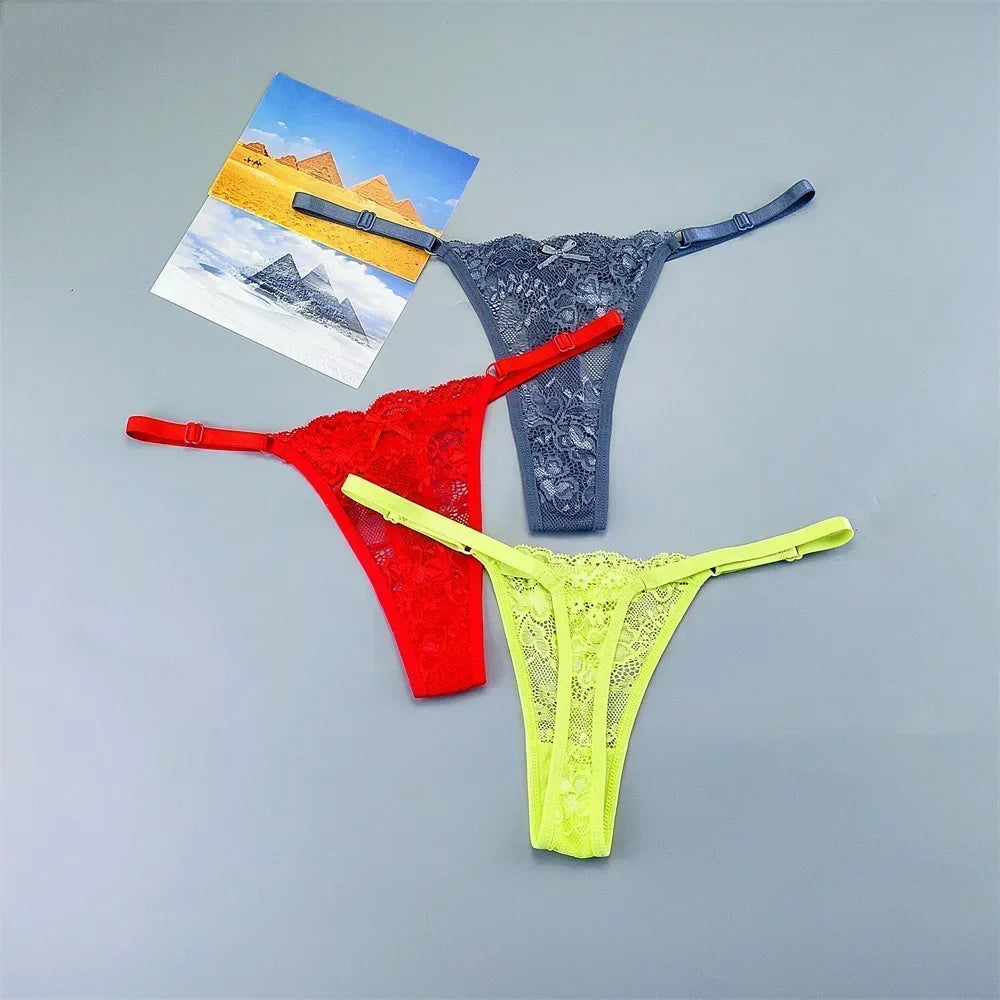 String tanga transparent noir rouge jaune